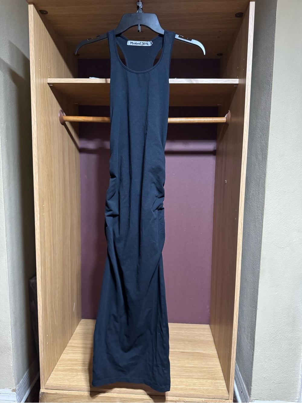 Michael Stars Black Ruched Maxi Dress Size XS Racerback